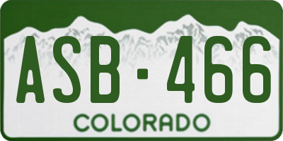 CO license plate ASB466