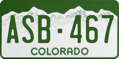CO license plate ASB467