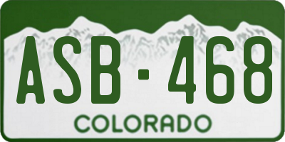 CO license plate ASB468