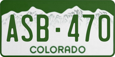 CO license plate ASB470