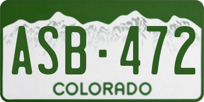 CO license plate ASB472