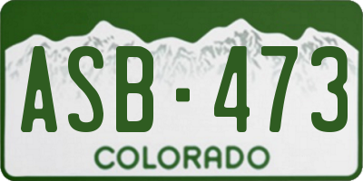 CO license plate ASB473