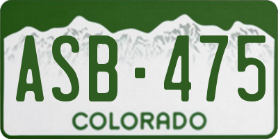 CO license plate ASB475