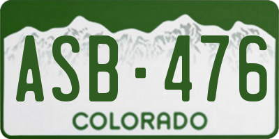 CO license plate ASB476