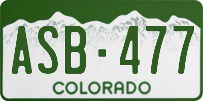 CO license plate ASB477