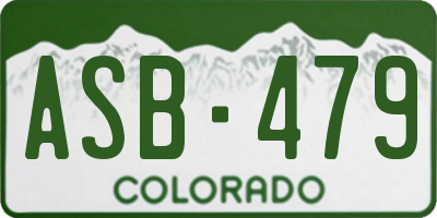 CO license plate ASB479