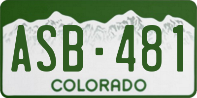 CO license plate ASB481
