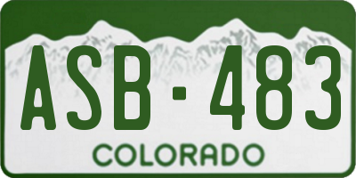 CO license plate ASB483