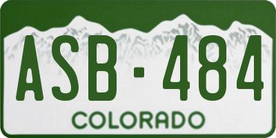 CO license plate ASB484