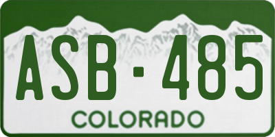 CO license plate ASB485