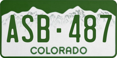 CO license plate ASB487