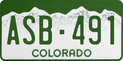 CO license plate ASB491