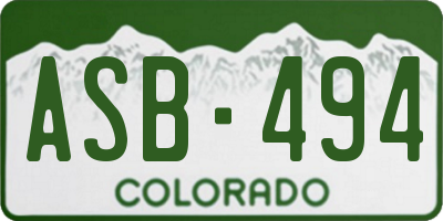 CO license plate ASB494