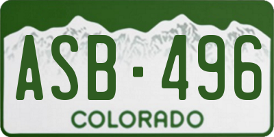 CO license plate ASB496