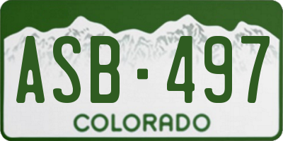 CO license plate ASB497