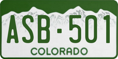 CO license plate ASB501