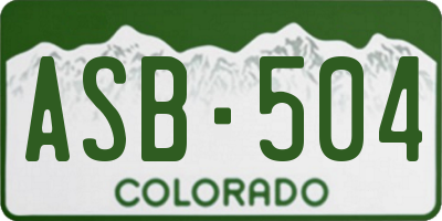 CO license plate ASB504
