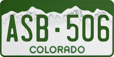 CO license plate ASB506