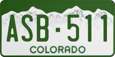 CO license plate ASB511