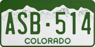 CO license plate ASB514