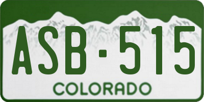 CO license plate ASB515