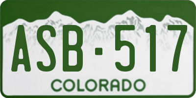 CO license plate ASB517