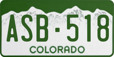 CO license plate ASB518