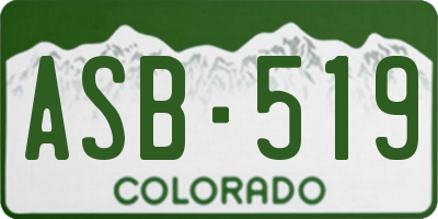 CO license plate ASB519