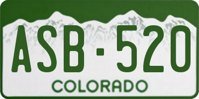 CO license plate ASB520