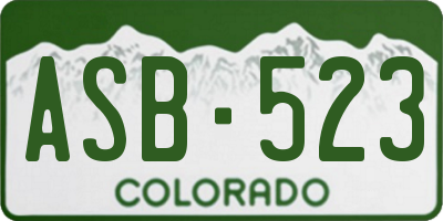 CO license plate ASB523