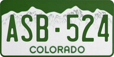 CO license plate ASB524