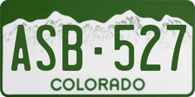 CO license plate ASB527