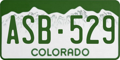 CO license plate ASB529