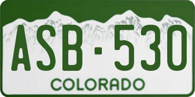 CO license plate ASB530