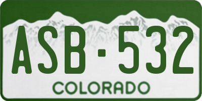 CO license plate ASB532
