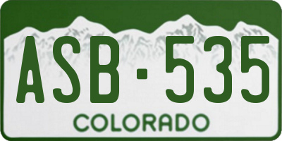 CO license plate ASB535