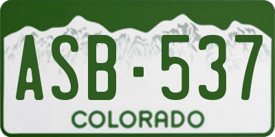 CO license plate ASB537