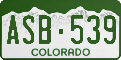 CO license plate ASB539