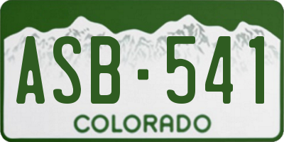 CO license plate ASB541
