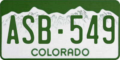 CO license plate ASB549