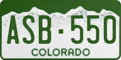 CO license plate ASB550