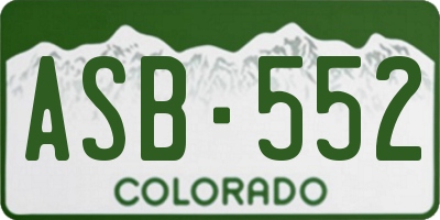 CO license plate ASB552