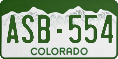 CO license plate ASB554