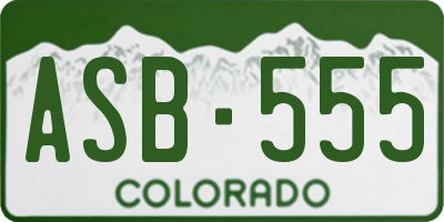 CO license plate ASB555
