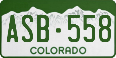 CO license plate ASB558