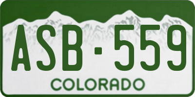 CO license plate ASB559