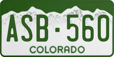 CO license plate ASB560
