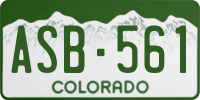 CO license plate ASB561