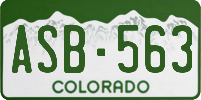 CO license plate ASB563