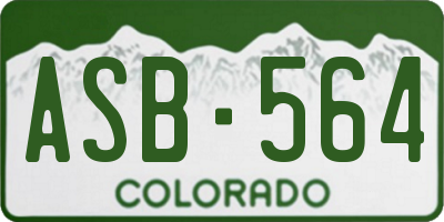 CO license plate ASB564